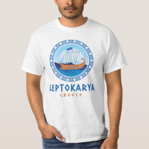 T-shirt Leptokarya, Grèce Design de navires grecs Hommes