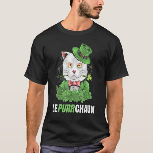T-shirt Lepurrchaun Leprechaun Chat porter le Casquette de (Devant)