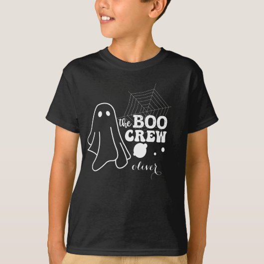 T-shirt L'équipage Boo White Halloween Famille Corresponda (Devant)
