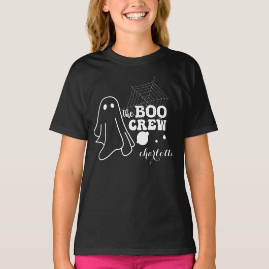 T-shirt L'équipage Boo White Halloween Famille Matching Gi (Devant)