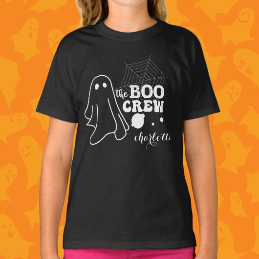 T-shirt L'équipage Boo White Halloween Famille Matching Gi