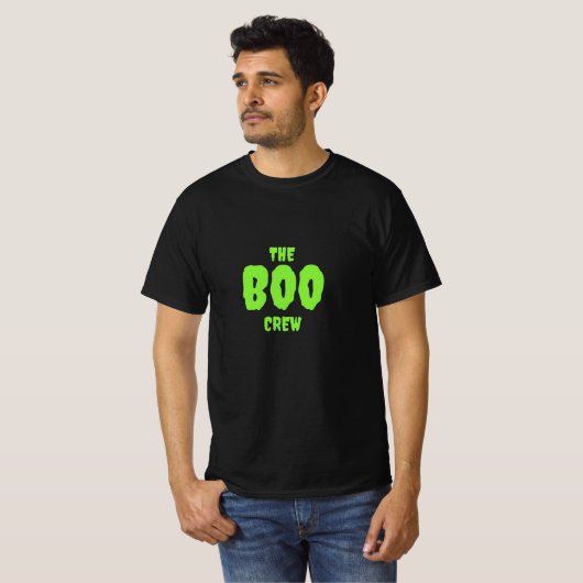 T-shirt L'équipage du BOO, vert sur noir (Devant entier)