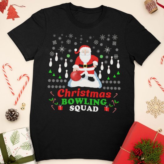 T-shirt L'équipe de bowling du Père Noël de Noël