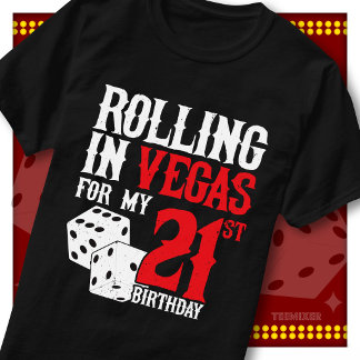 T-shirt L'équipe de fête aux dés pour les 21 ans qui défil