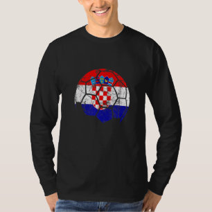 T-shirt L'Équipe De Football De Croatie Appuie Le Pied De 