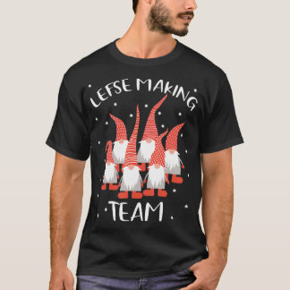 T-shirt L'équipe de gauche Dieu Jul Gnome Tomte Xmas Père