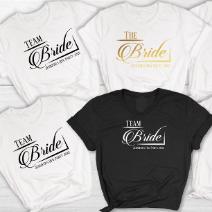 T-shirt L'équipe de la mariée Nom de la mariée Année de la