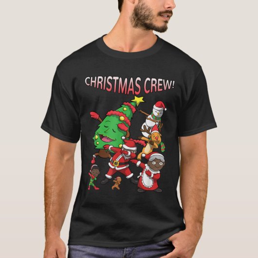 T-shirt L'équipe de Noël afro-américaine du Père Noël noir (Devant)