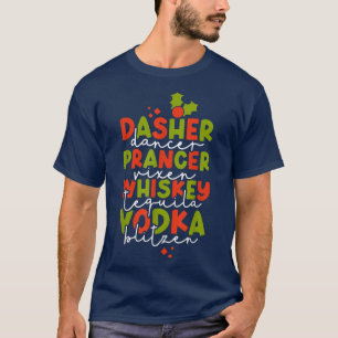 T-shirt L'équipe de renne de boisson du Père Noël Fête de 