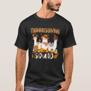 T-shirt L'équipe de Thanksgiving Léopard Trois Lama automn