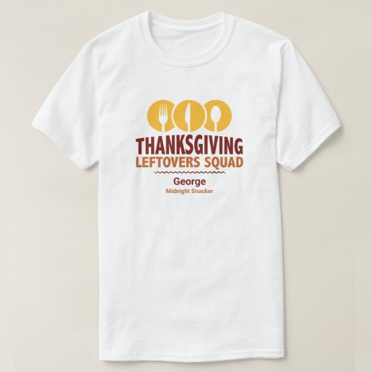 T-shirt L'équipe des restes de Thanksgiving (Design devant)