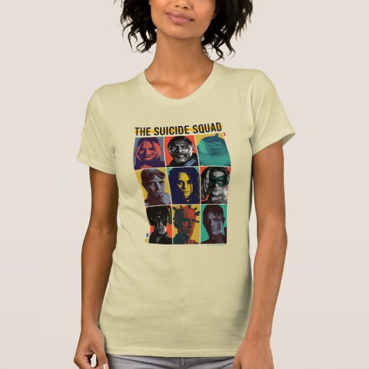 T-shirt L'équipe du suicide | Grille Rétro Avec Harley Qui (Devant)