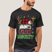 T-shirt L'équipe Naughty Buffalo a plaid Santa Hat Reindee (Devant)