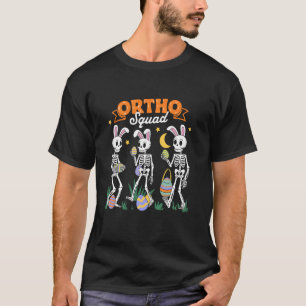 T-shirt L'équipe Ortho de Pâques Lapin Squelettes Danse Or