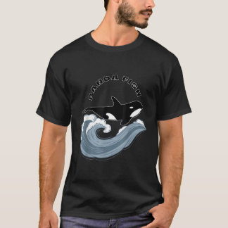 T-shirt L'Er Whale Ou Orca Mange Du Bambou Comme Un Panda