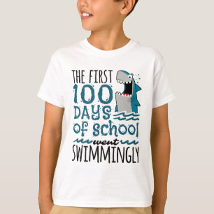 T-shirt Les 100 premiers jours de l'école sont allés nager