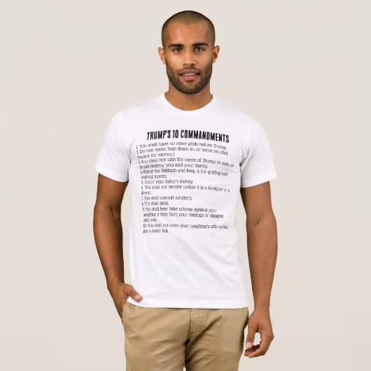 T-shirt Les 10 commandements de Trump (Devant entier)
