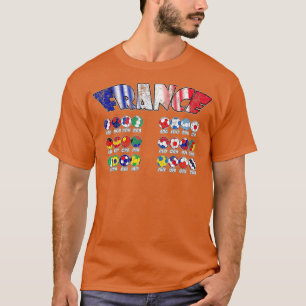 T-shirt Les 24 équipes nationales de football en France