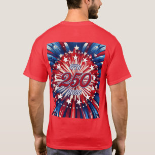 T-shirt Les 250 ans d'Amérique 1776-2026 Feux d'Artifice R