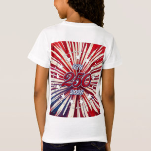 T-Shirt Les 250 ans d'Amérique 1776-2026 Feux d'artifice R