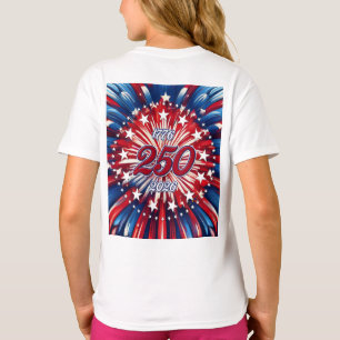 T-shirt Les 250 ans d'Amérique 1776-2026 Feux d'artifice R