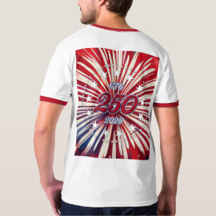 T-shirt Les 250 ans d'Amérique 1776-2026 Feux d'artifice R