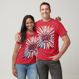 T-shirt Les 250 ans d'Amérique 1776-2026 Feux d'artifice R
