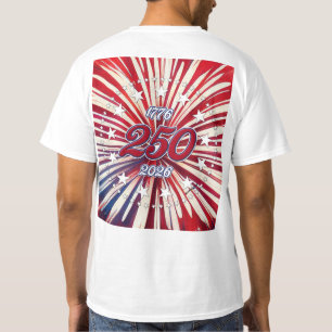 T-shirt Les 250 ans d'Amérique 1776-2026 Feux d'artifice R
