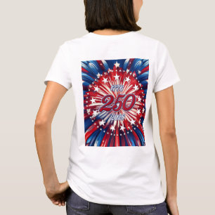 T-shirt Les 250 ans d'Amérique 1776-2026 Feux d'artifice T