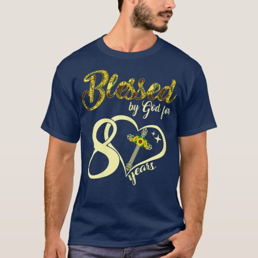 T-shirt Les 80 Ans Sunflower Christian (Devant)