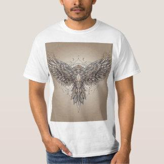 T-shirt "Les ailes qui pleurent : Tatouage futuriste sur l