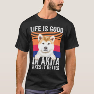 T-shirt Les Akitas rendent votre vie bonne vintage