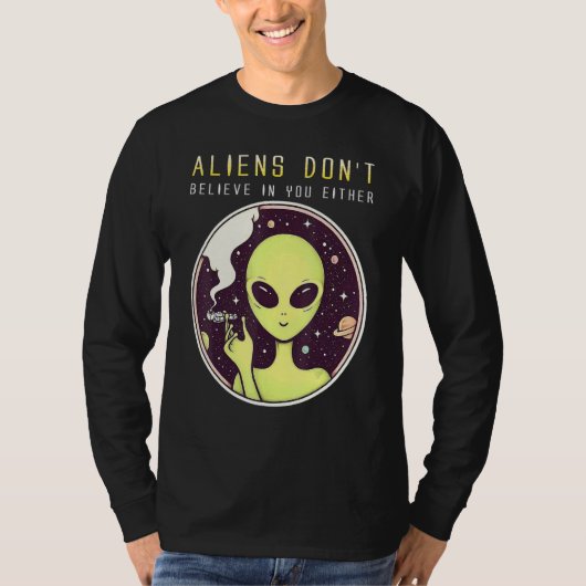 T-shirt Les Aliens Ne Croient Pas En Vous Ni À Hunter Spac (Devant)