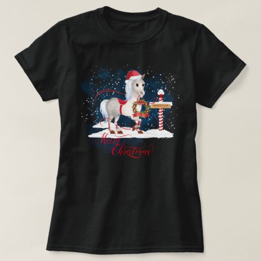 T-shirt Les amateurs de chevaux Pôle Nord de Noël (Design devant)