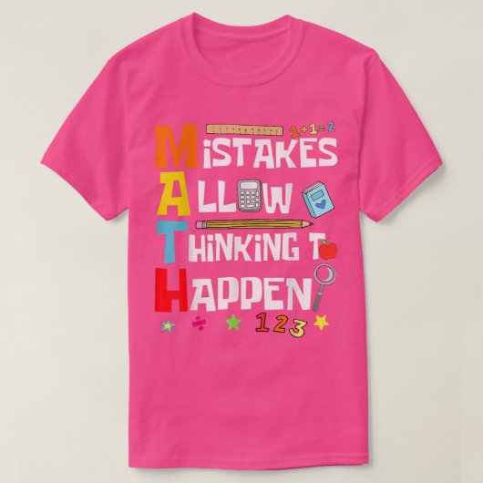 T-shirt Les Amateurs De Maths Retournent À L'École Les Err (Design devant)
