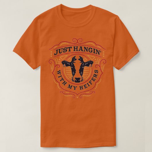 T-shirt Les amateurs de vache Rancher Vin juste accrocher (Design devant)