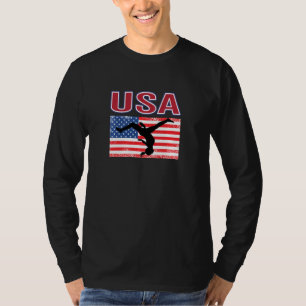 T-shirt Les Américains Aiment Gymnaste Gymnastique Aux Jeu