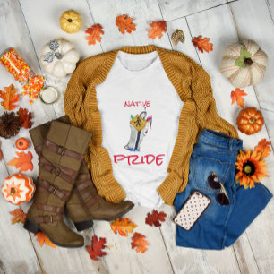 T-shirt Les Amérindiens encore ici Caricature Ayasha Gris