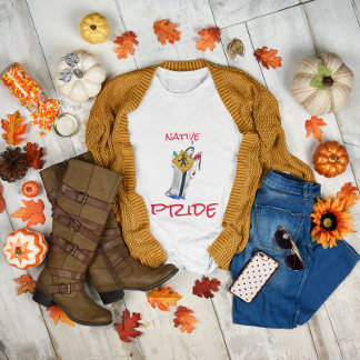 T-shirt Les Amérindiens encore ici Caricature Ayasha Gris