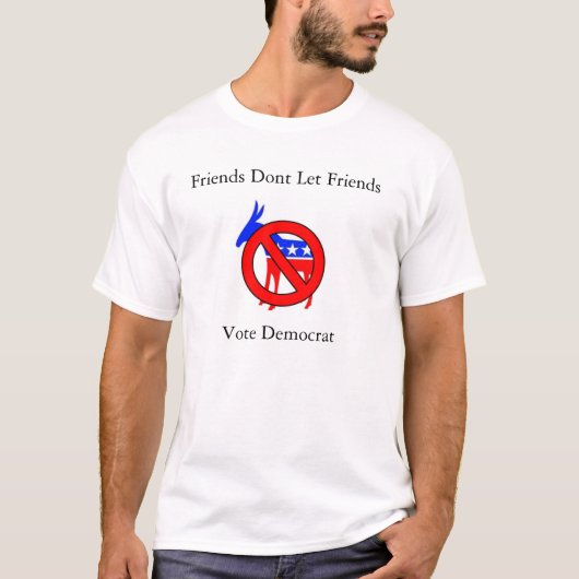 T-shirt Les amis ne laissent pas le vote Démocrate d'amis (Devant)