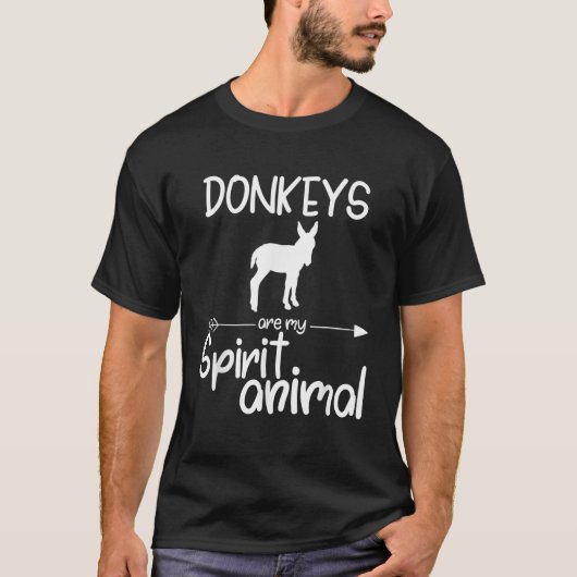 T-shirt Les ânes Sont Mon Esprit Animal Cadeau Pour Hommes (Devant)