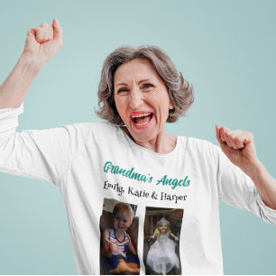 T-shirt Les anges de grand-mère   Photo et noms personnali
