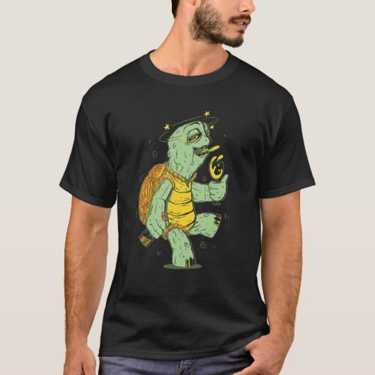 T-shirt Les Animaux Dense La Tortue De Partir Est Drunk (Devant)