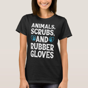 T-shirt Les Animaux Écrasent Gants En Caoutchouc Et Le Caf