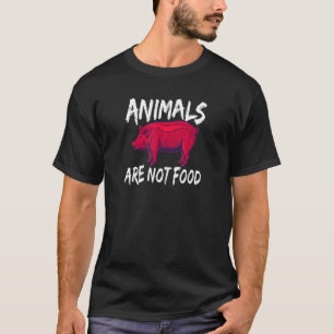 T-shirt Les animaux ne sont pas des aliments message végét