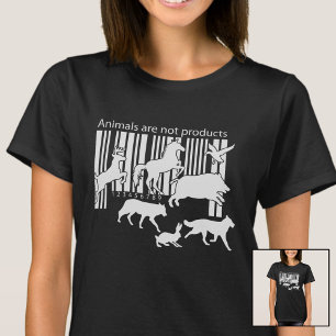 T-shirt Les animaux ne sont pas des produits Code barre Ve