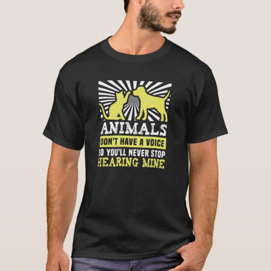 T-shirt Les animaux n'ont pas de chien de voix Secourir an (Devant)