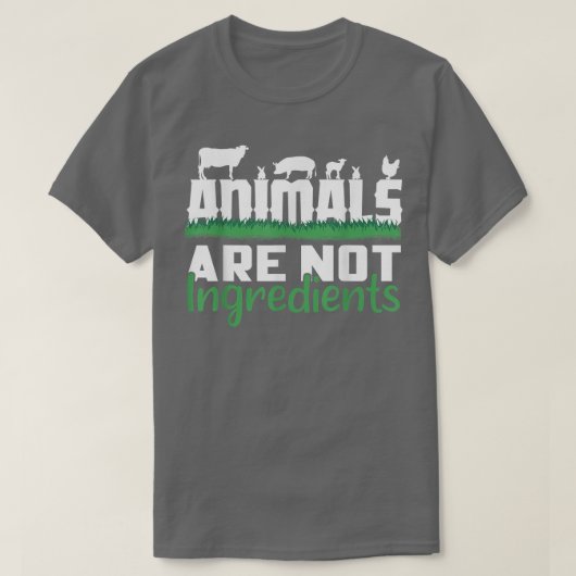 T-shirt Les animaux végétaliens ne sont pas des ingrédient (Design devant)