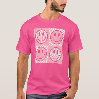 T-shirt Les années 70 80s Joyeux visage rose sourire À dam