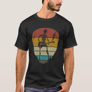 T-shirt Les années 70 80s Rock & Roll Skeleton Guitar Musi